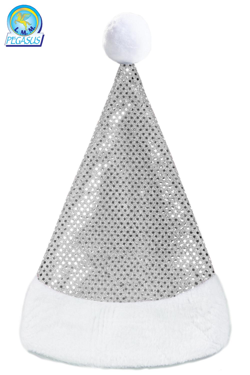 CAPPELLO NATALE LUSSO PAILLETTES ARGENTO